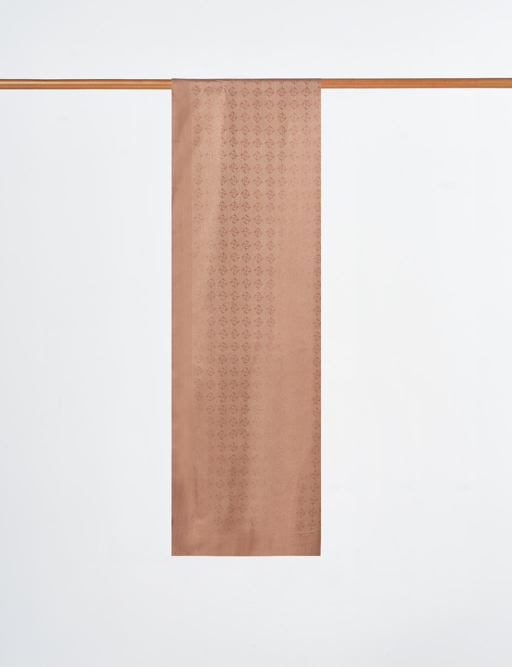 Monogram Detailed Viscose Shawl Brown
