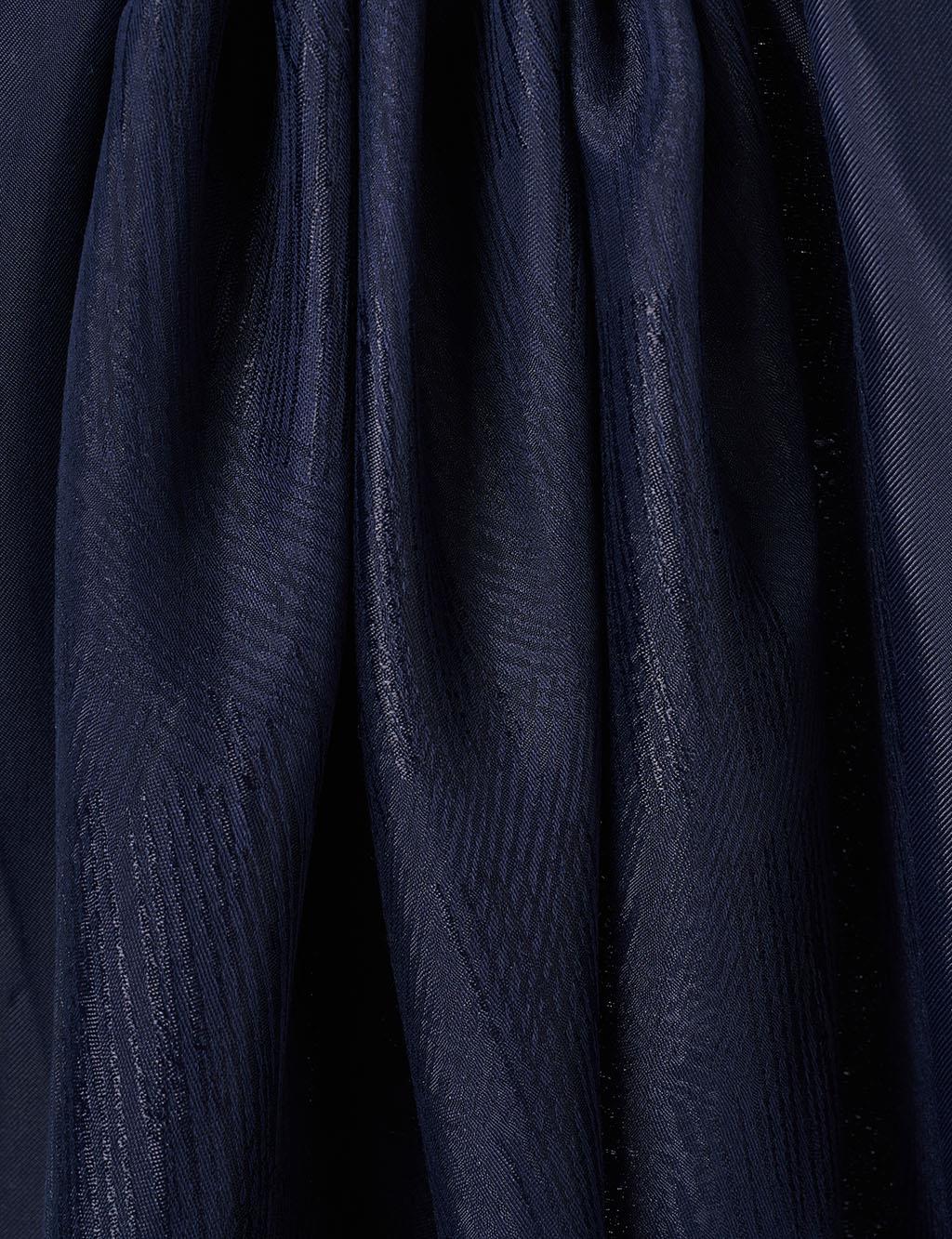 Brush Patterned Viscose Shawl Navy