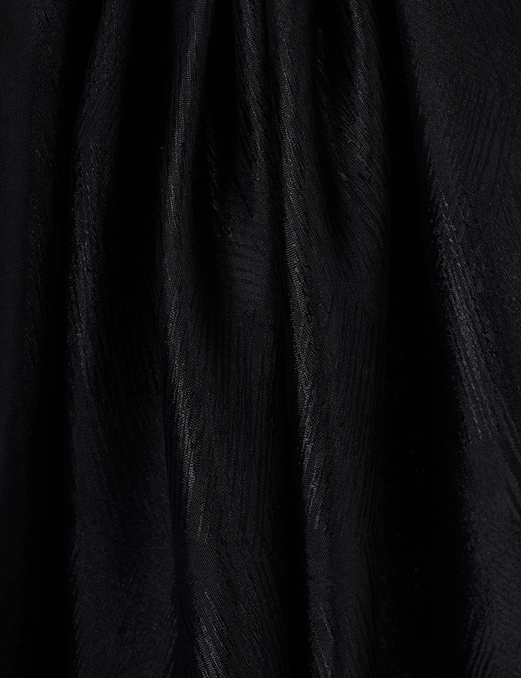 Brush Patterned Viscose Shawl Black