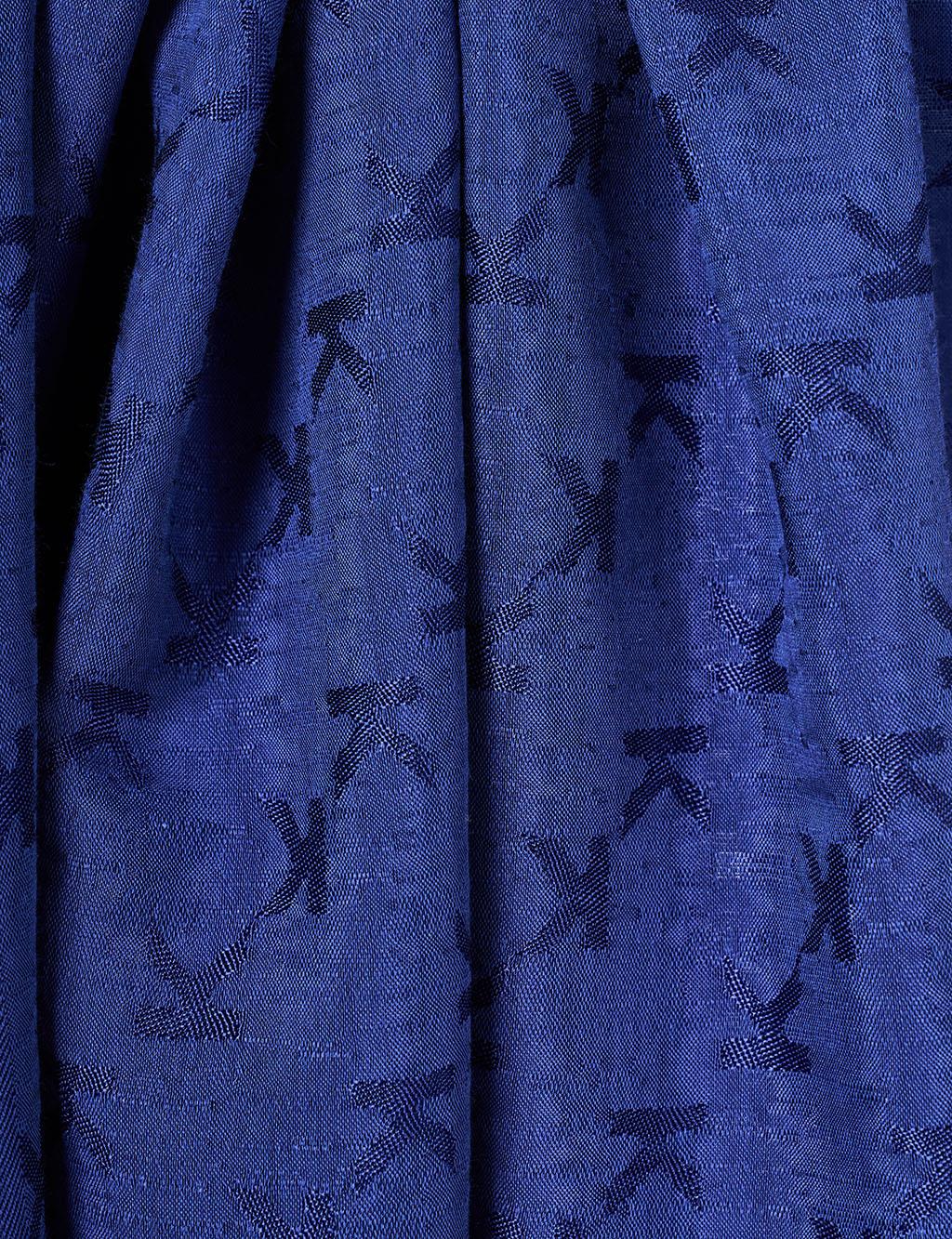 Logo Detailed Cotton Shawl Navy
