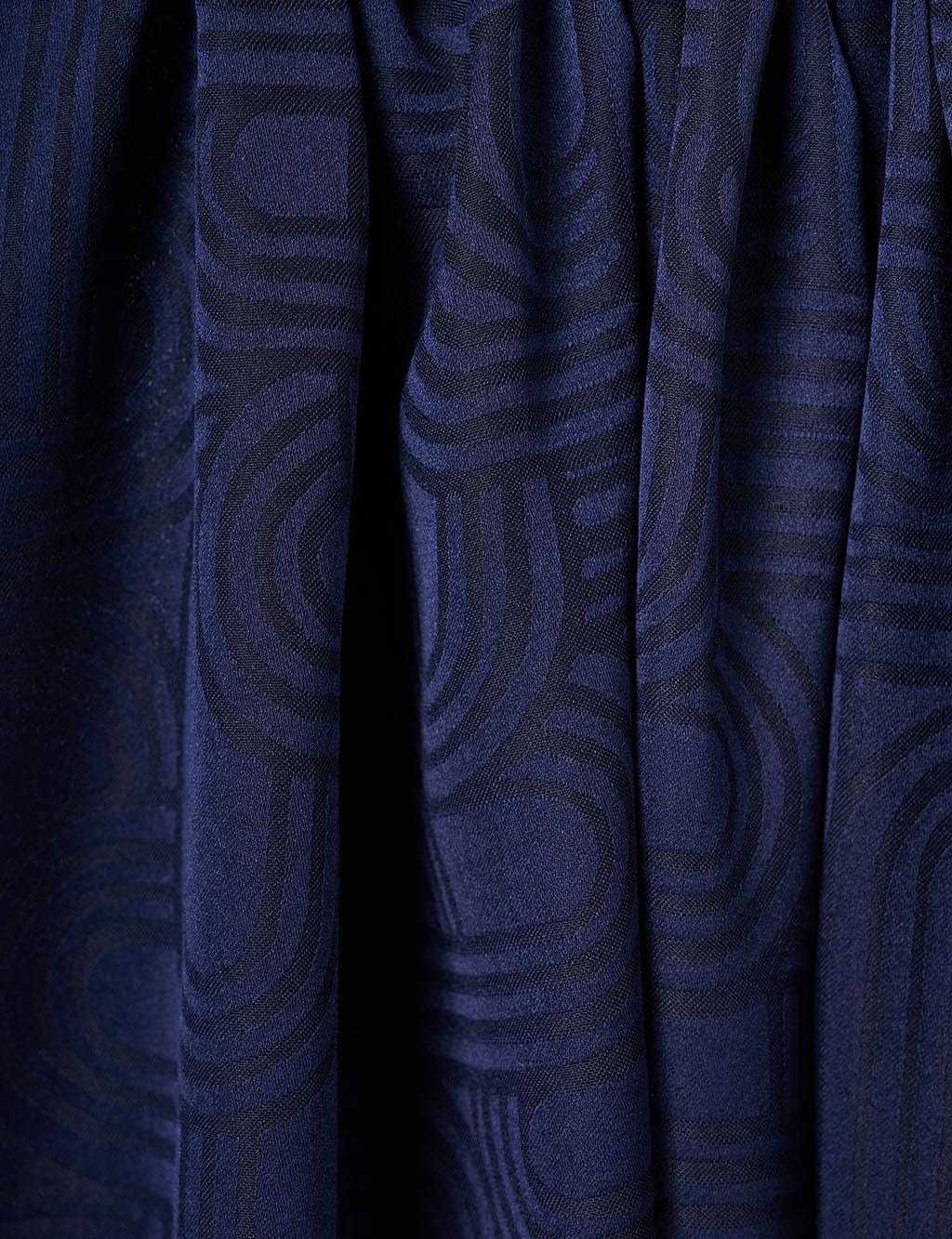 Geometric Pattern Shawl Navy