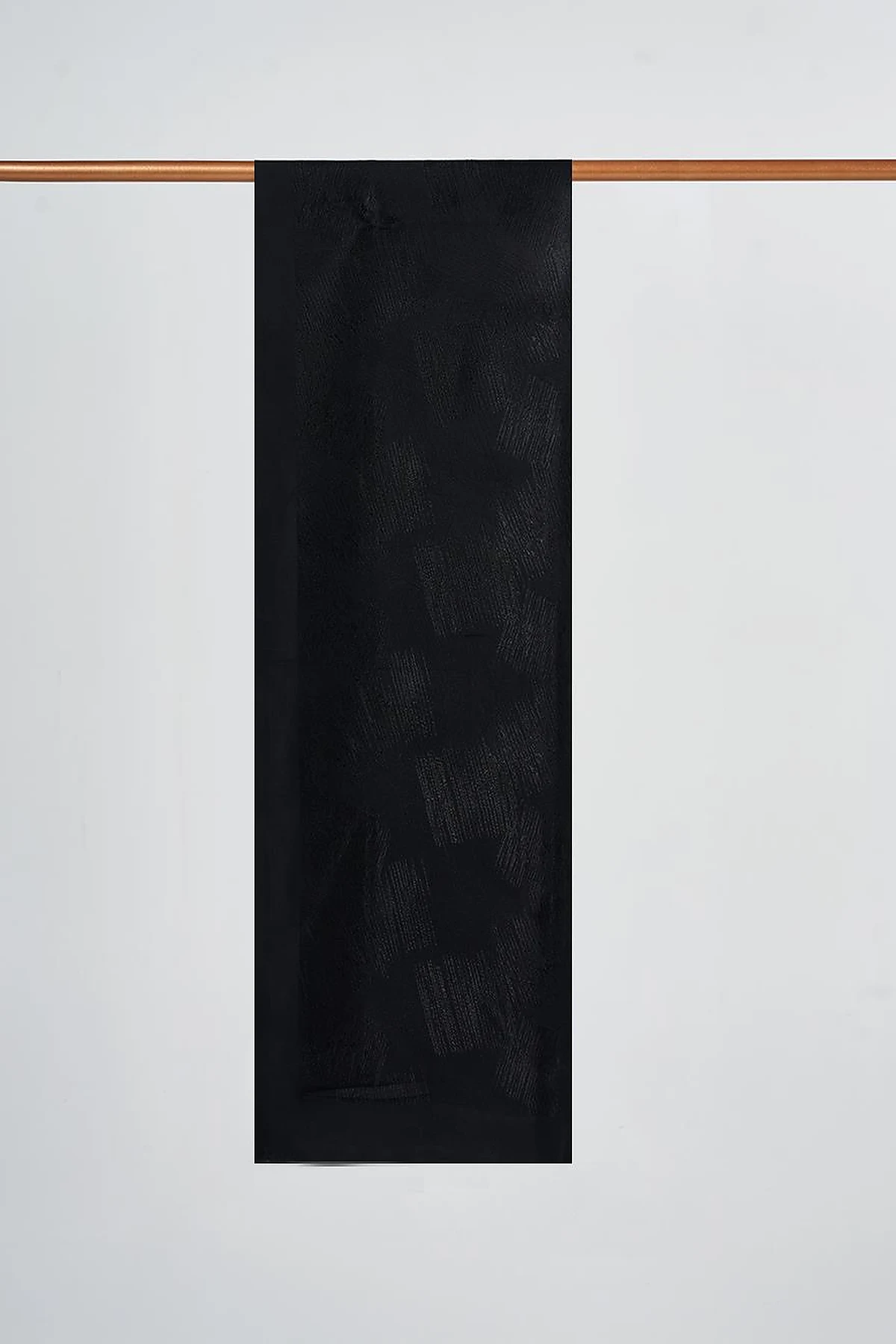 Brush Patterned Viscose Shawl Black