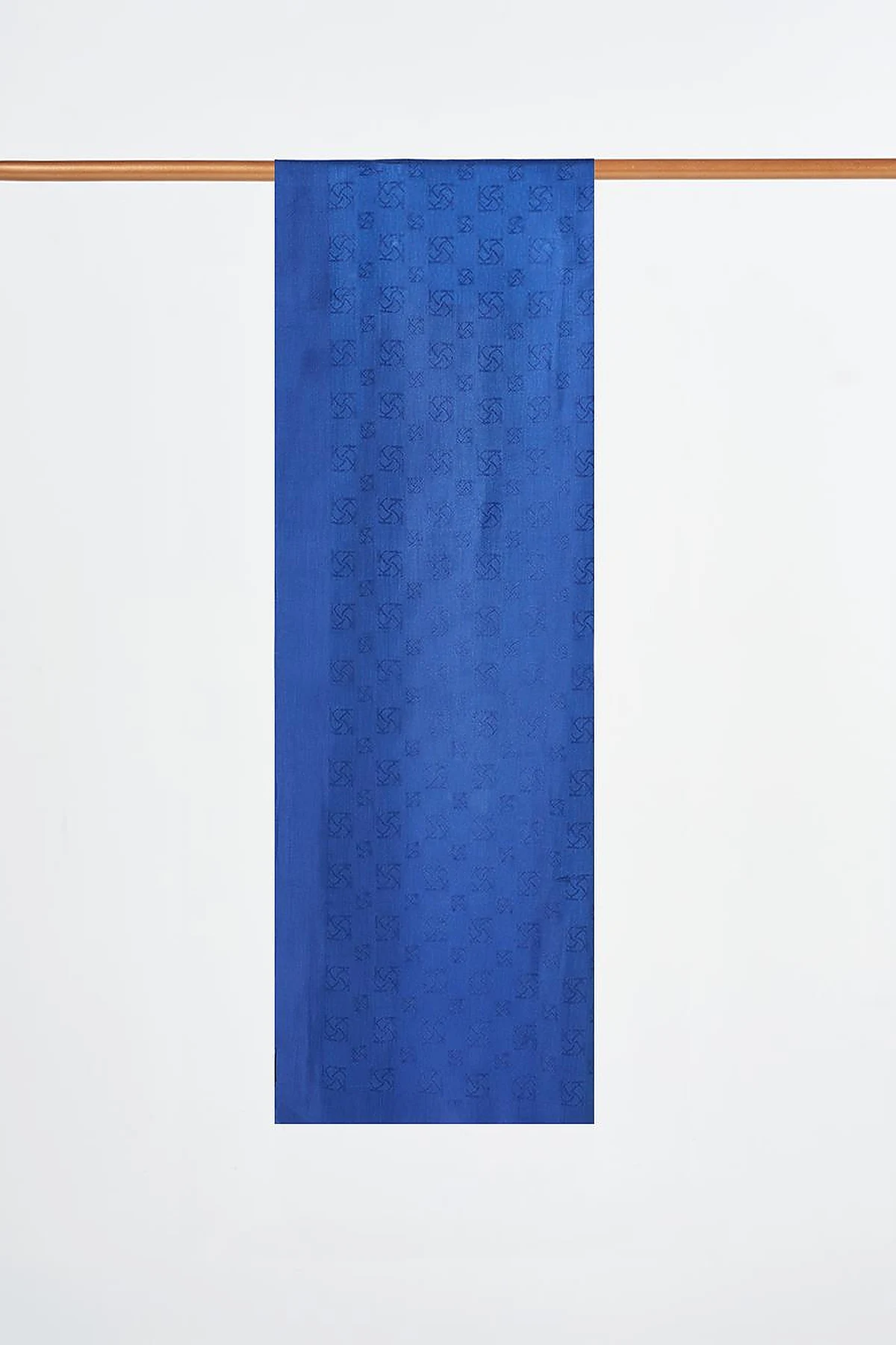Monogram Patterned Viscose Shawl Indigo