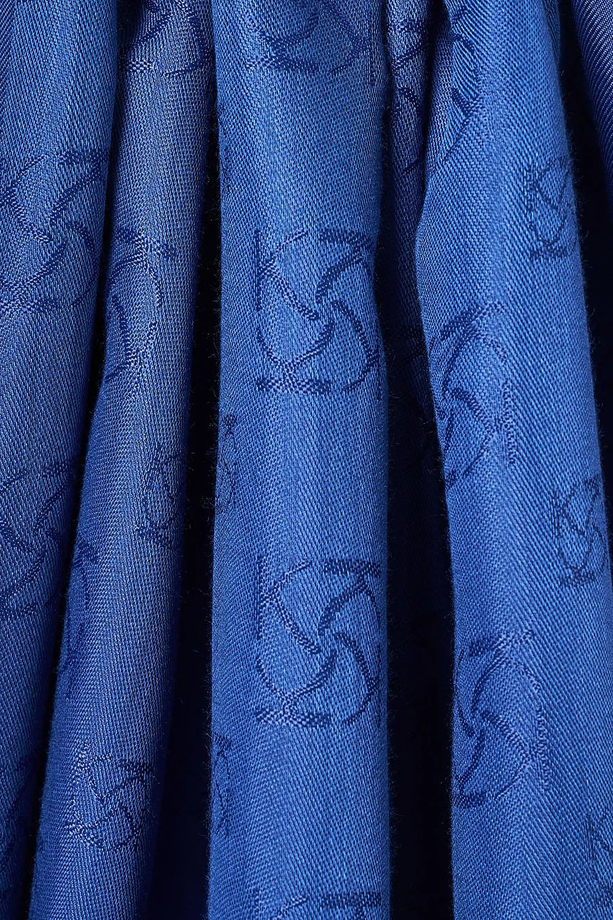 Monogram Patterned Viscose Shawl Indigo