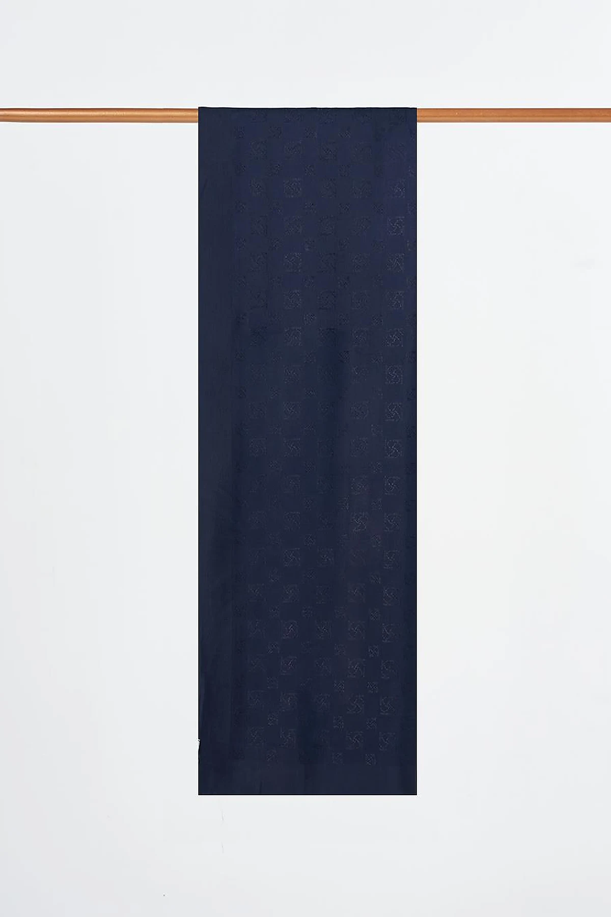 Monogram Patterned Viscose Shawl Navy