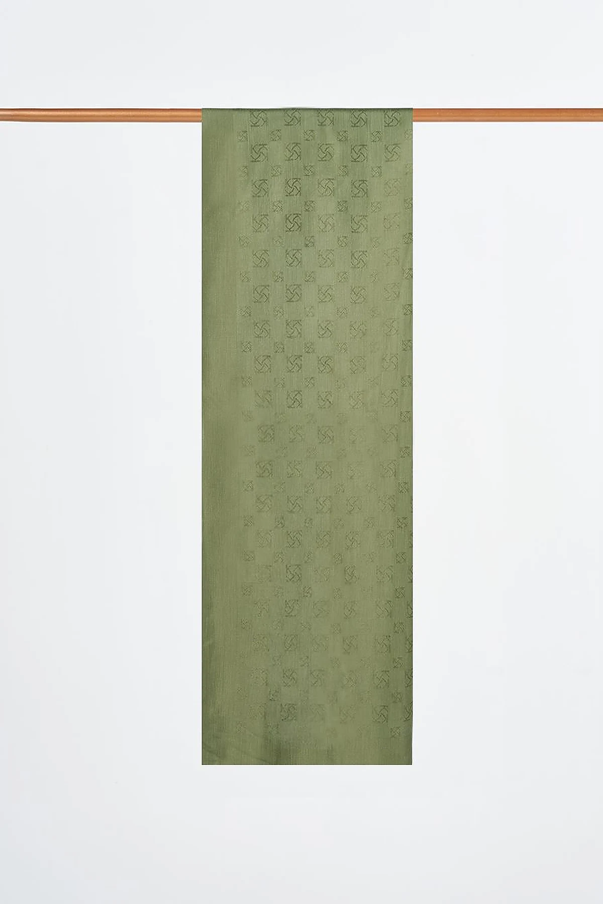 Monogram Patterned Viscose Shawl Forest Green
