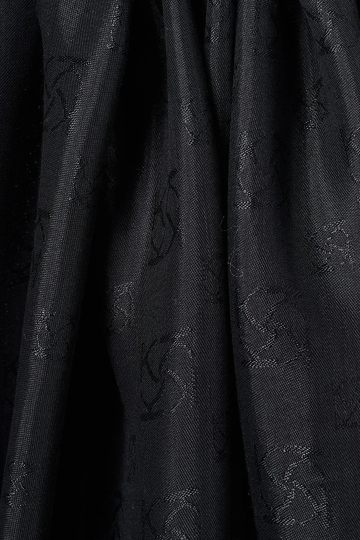 Monogram Patterned Viscose Shawl Black