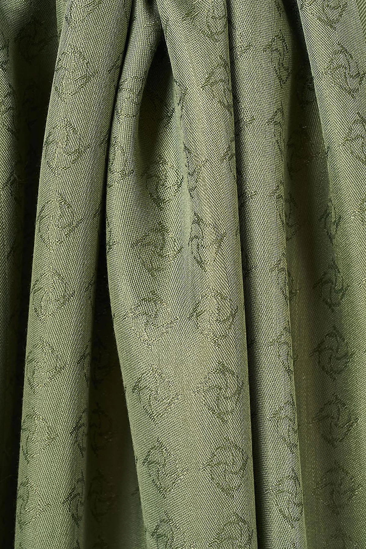 Monogram Detailed Viscose Shawl Forest Green
