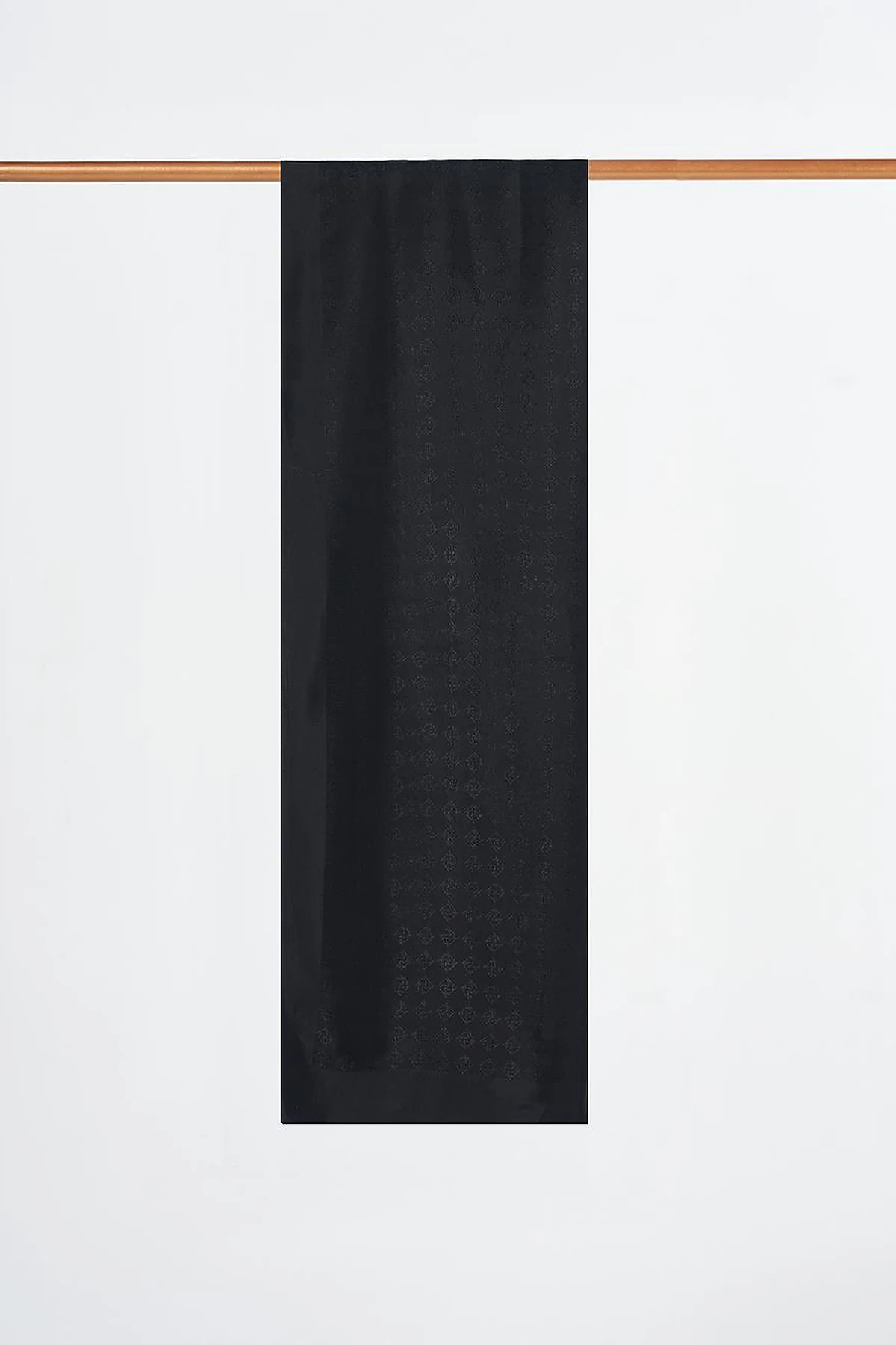 Monogram Detailed Viscose Shawl Black