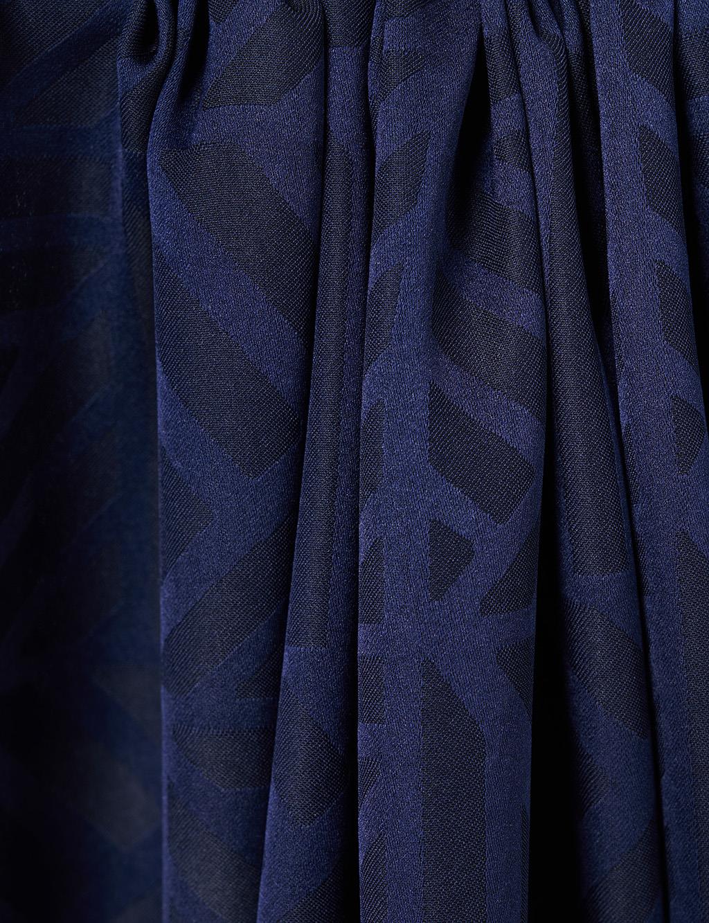 Labyrinth Pattern Shawl Navy