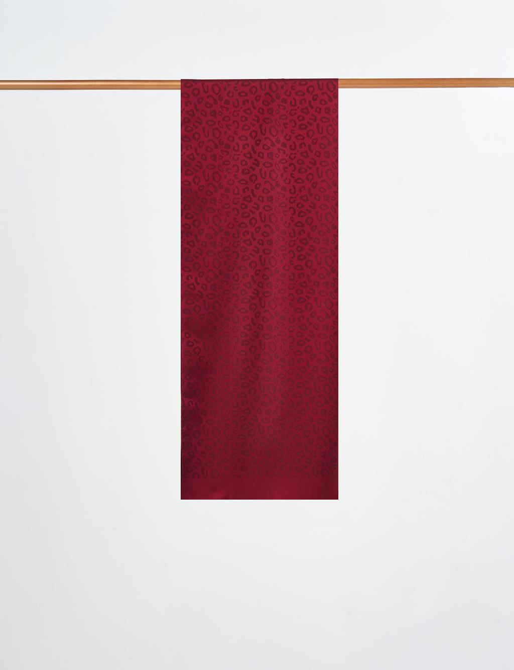 Leopard Pattern Shawl Burgundy