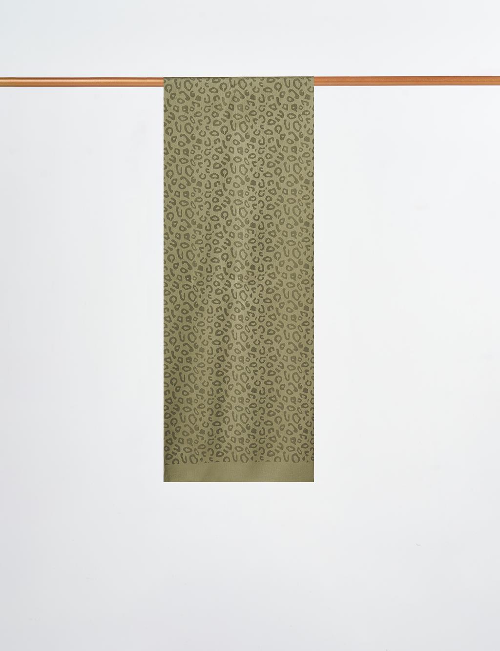 Leopard Pattern Shawl Forest Green