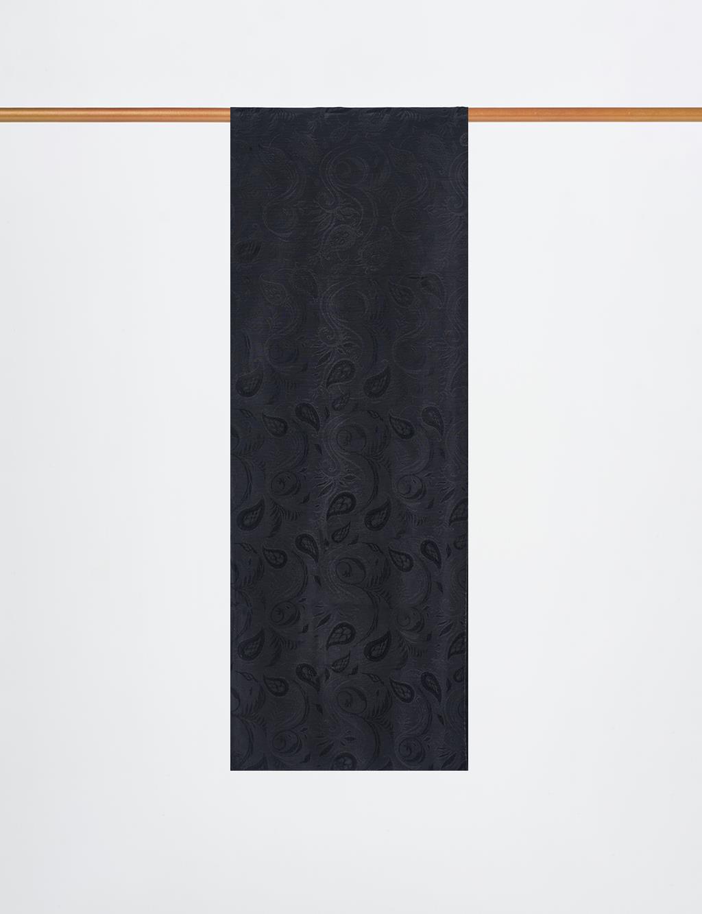Leaf Pattern Lyocell Shawl Black