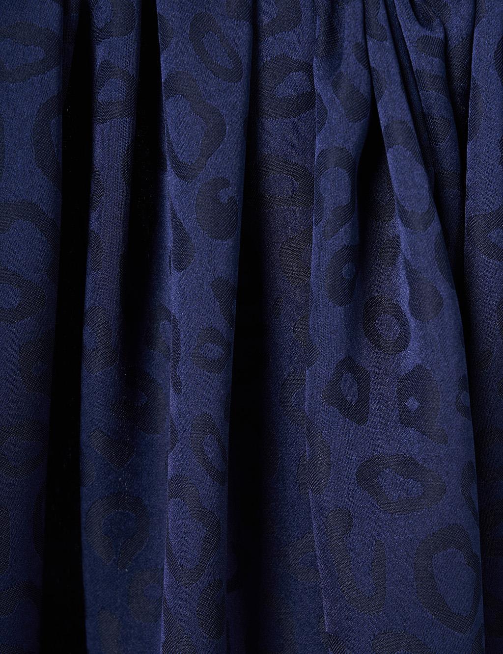Leopard Pattern Shawl Navy