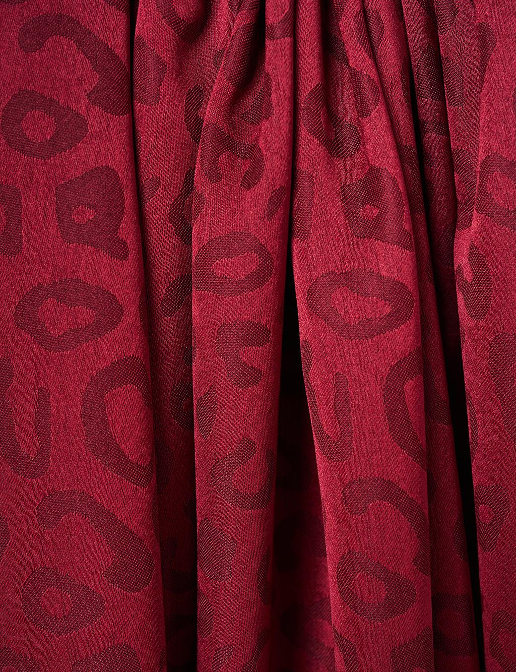 Leopard Pattern Shawl Burgundy