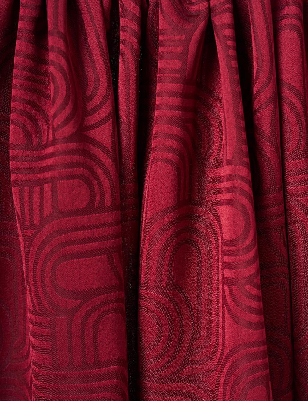 Geometric Pattern Shawl Burgundy