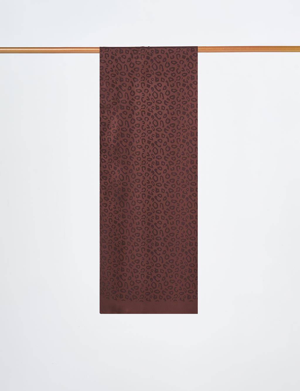 Leopard Pattern Shawl Dark Brown