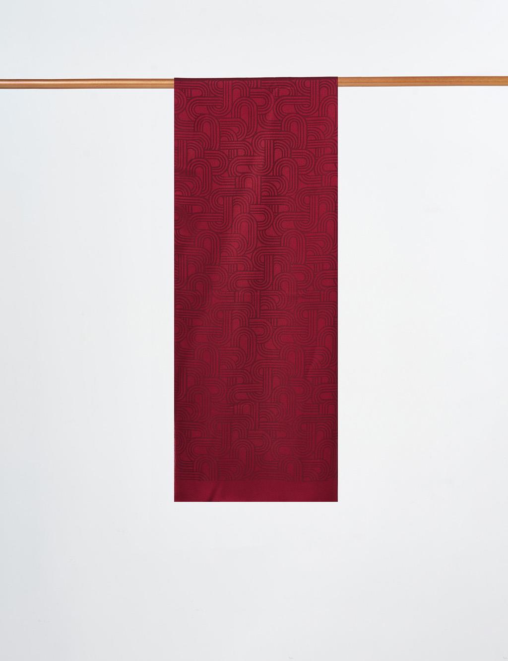 Geometric Pattern Shawl Burgundy