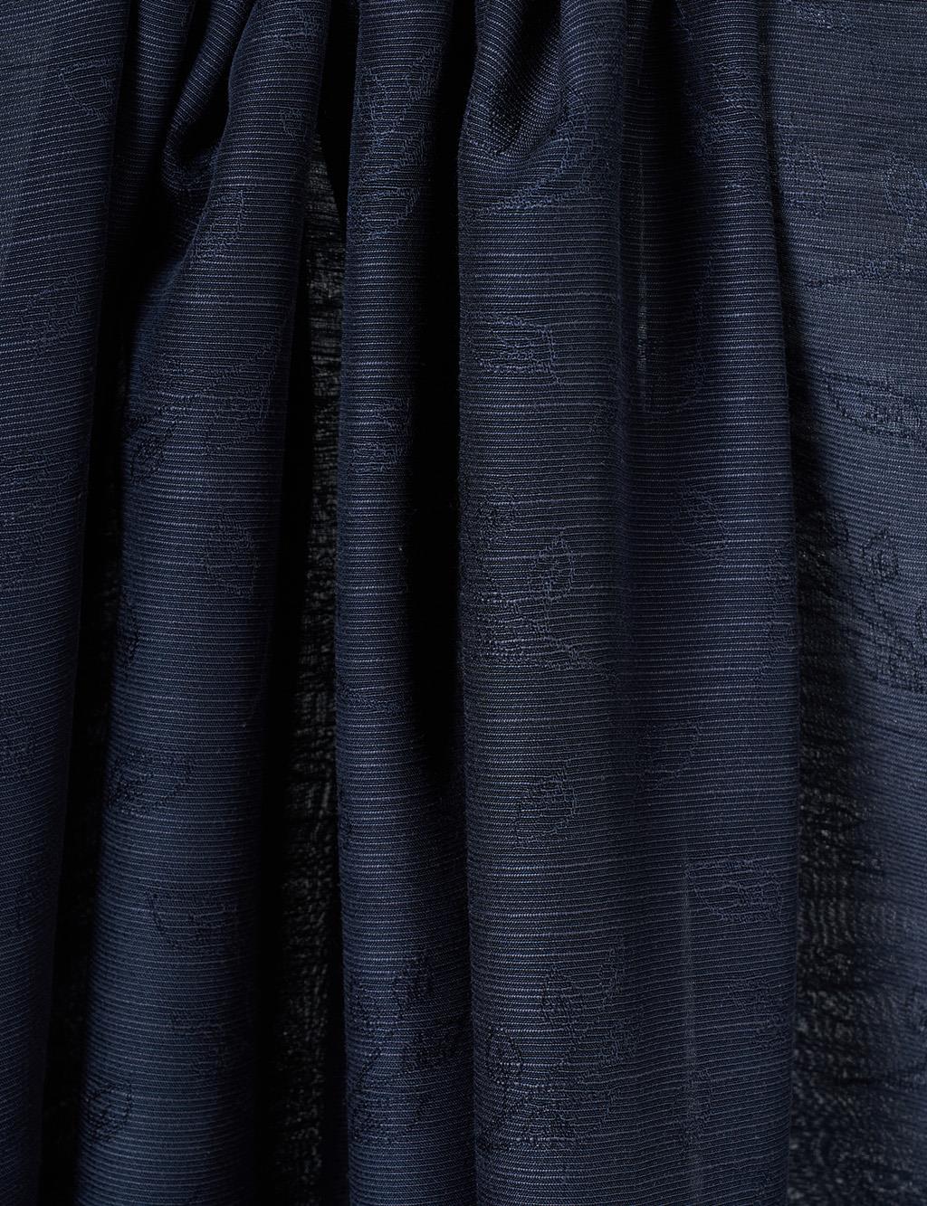 Floral Patterned Lyocell Shawl Navy