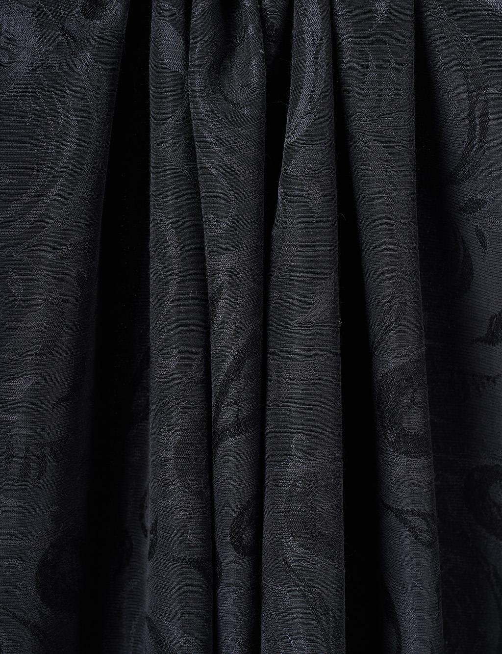 Leaf Pattern Lyocell Shawl Black