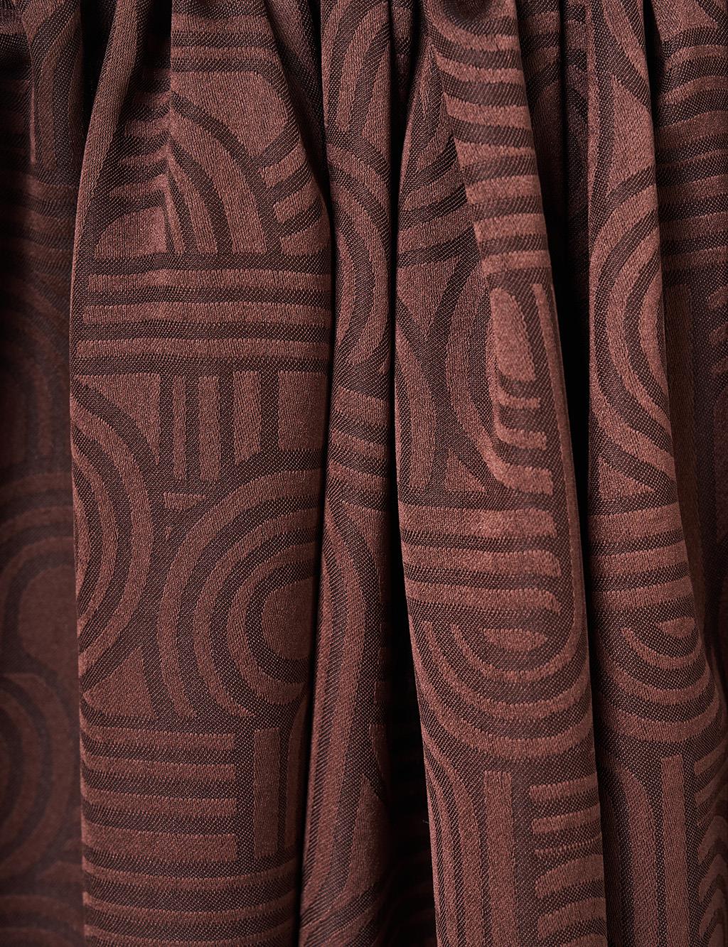 Geometric Pattern Shawl Dark Brown