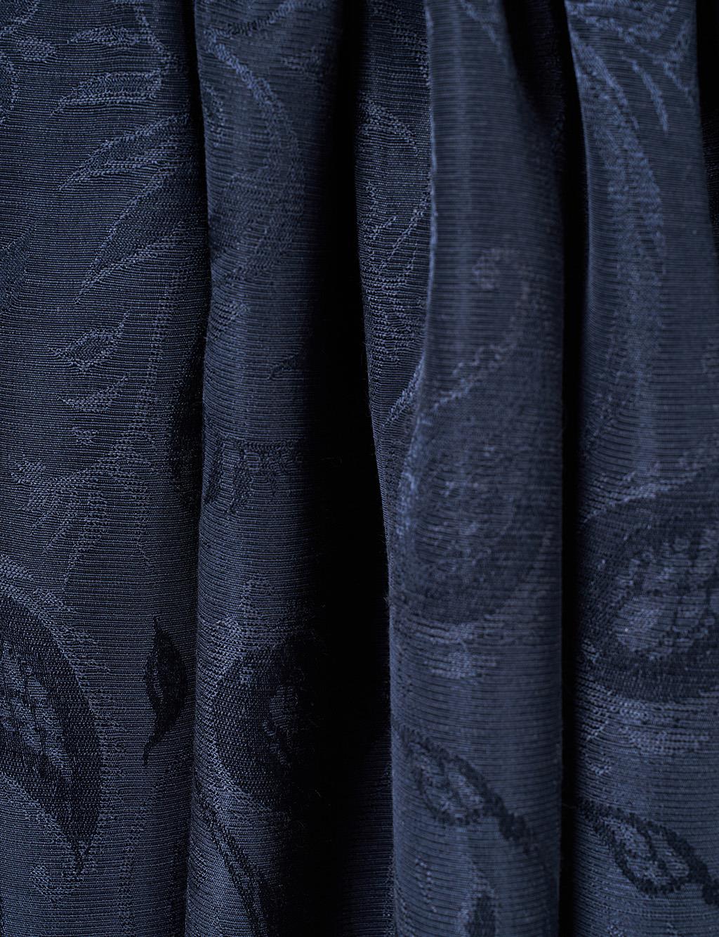 Leaf Pattern Lyocell Shawl Navy