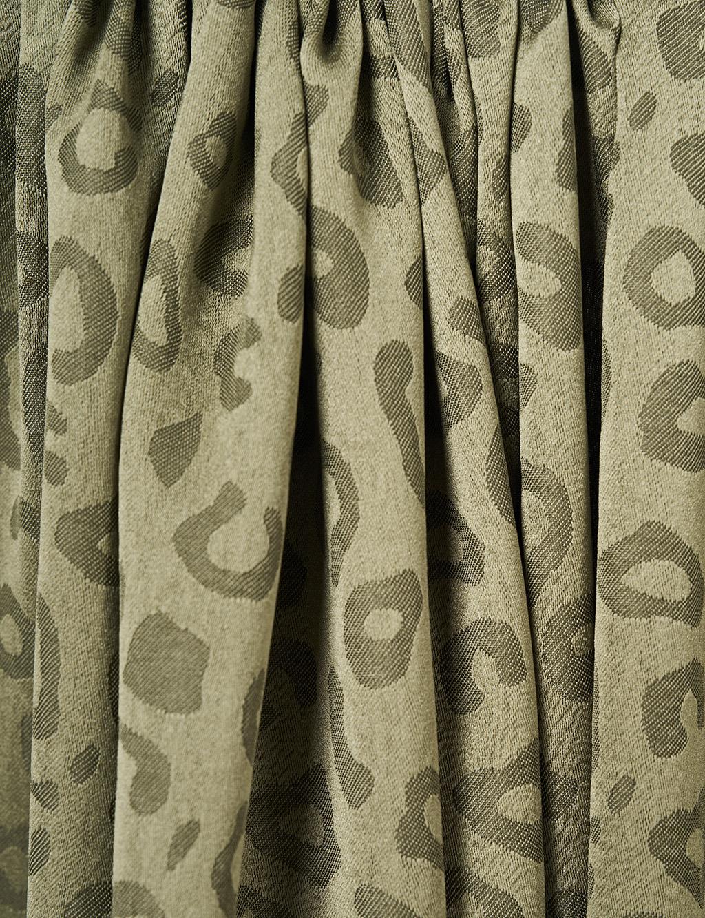 Leopard Pattern Shawl Forest Green