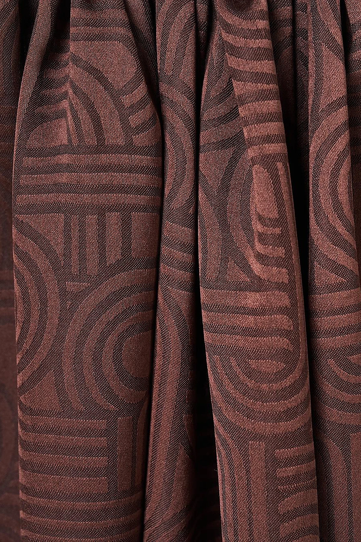 Geometric Pattern Shawl Dark Brown