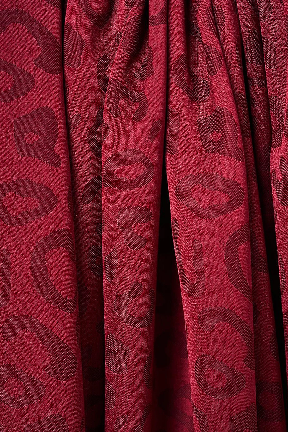 Leopard Pattern Shawl Burgundy
