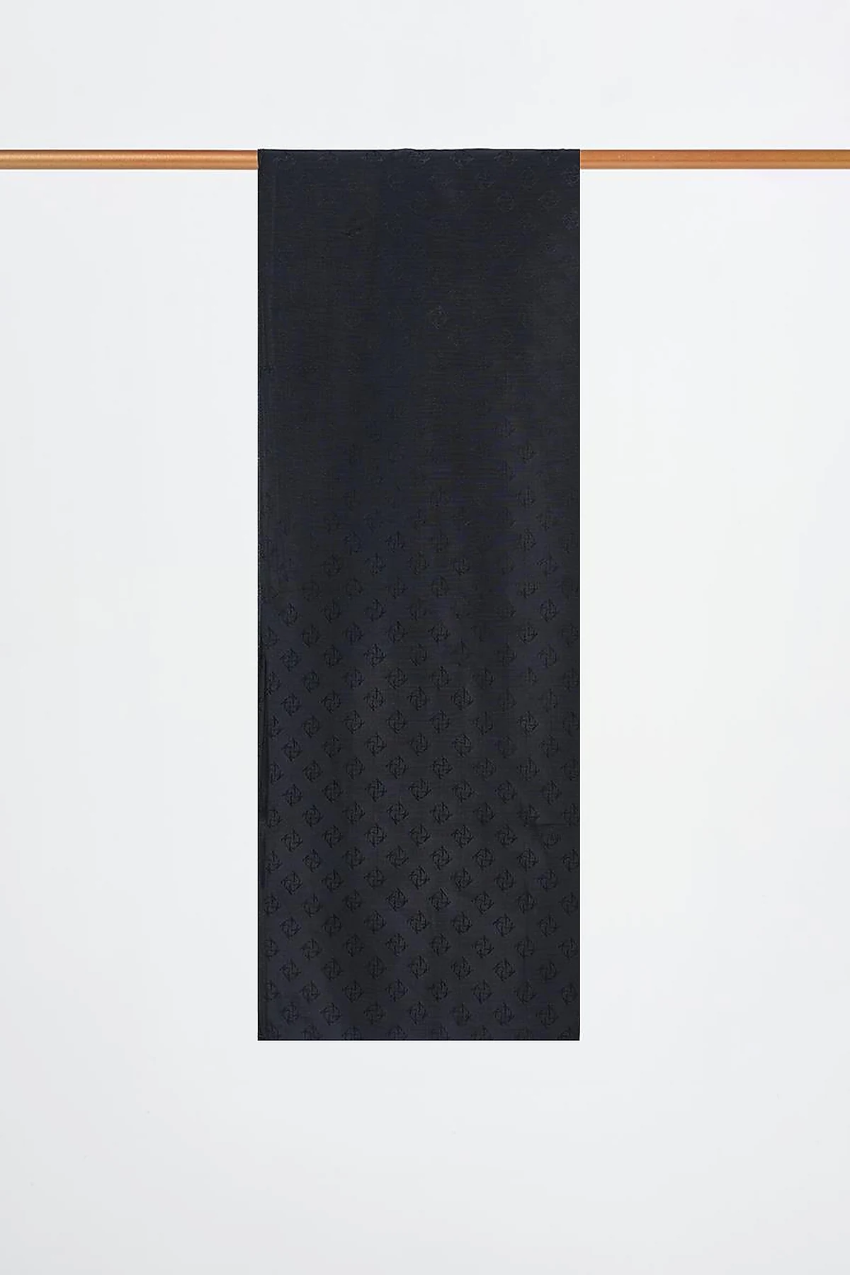 Logo Detailed Lyocell Shawl Black