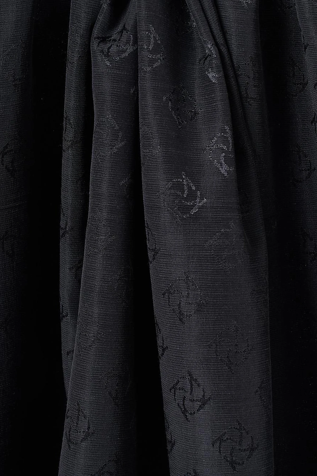 Logo Detailed Lyocell Shawl Black