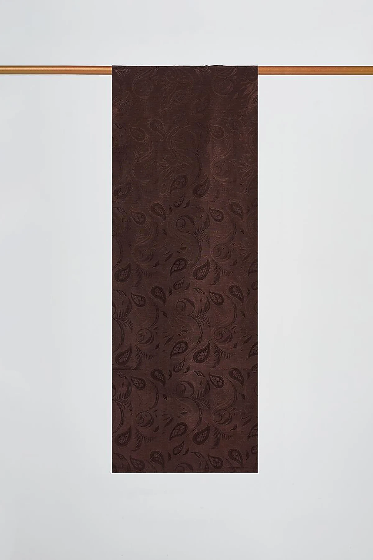 Leaf Pattern Lyocell Shawl Dark Brown