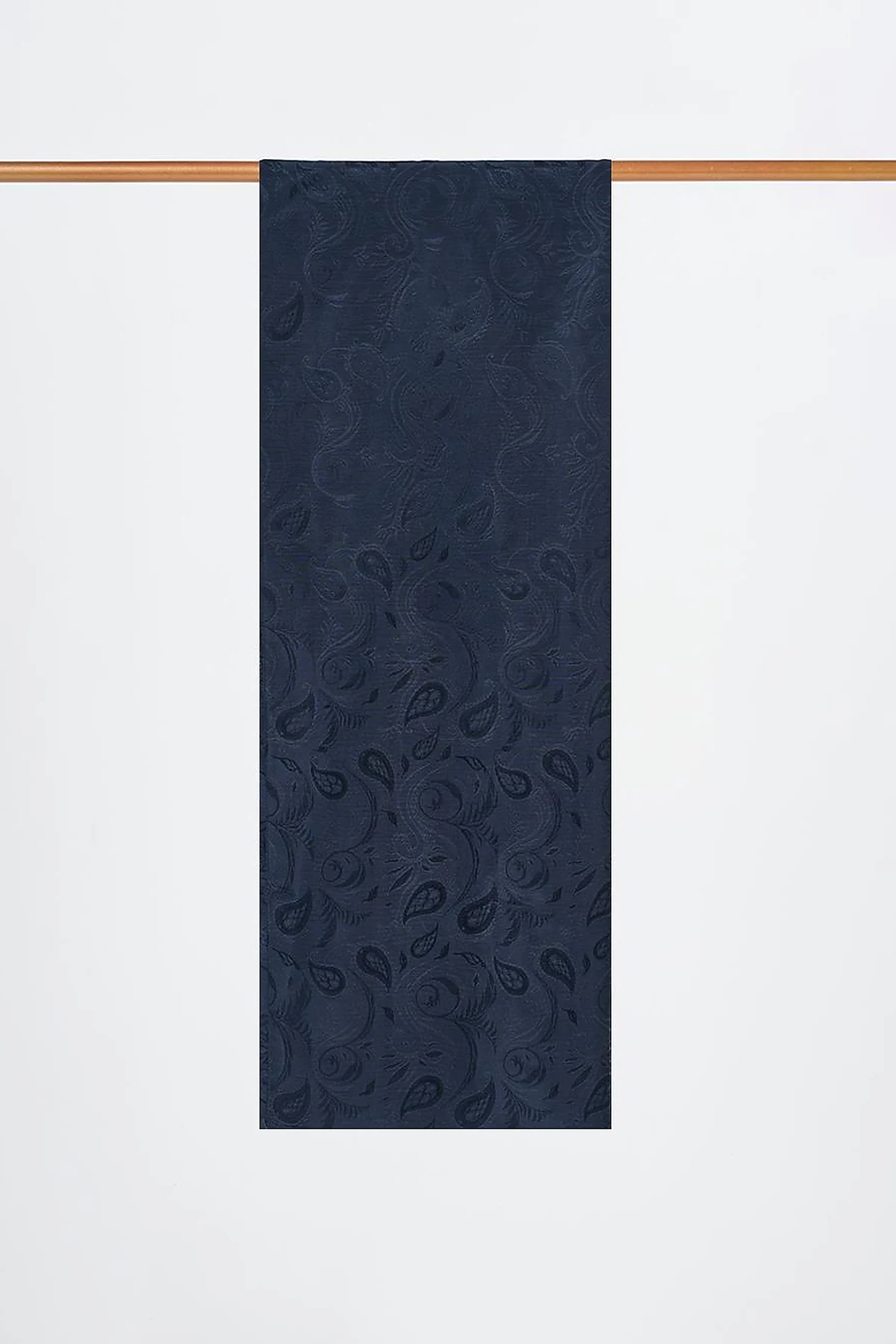 Leaf Pattern Lyocell Shawl Navy