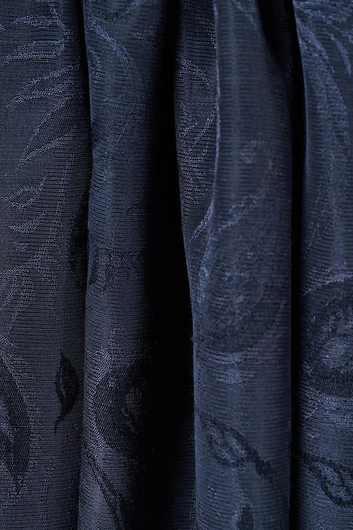 Leaf Pattern Lyocell Shawl Navy