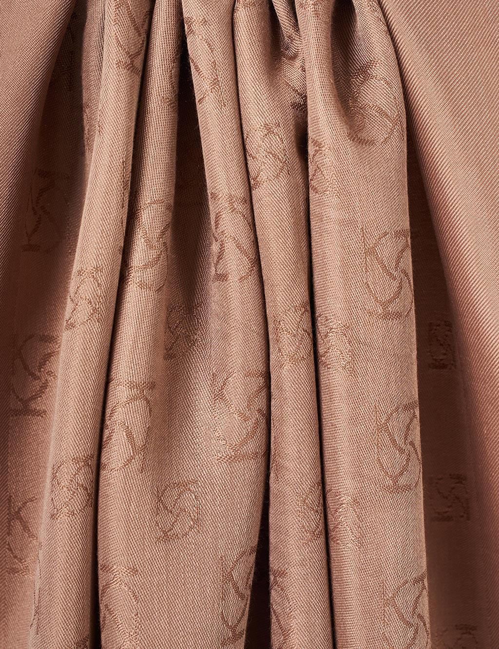 Monogram Patterned Viscose Shawl Brown
