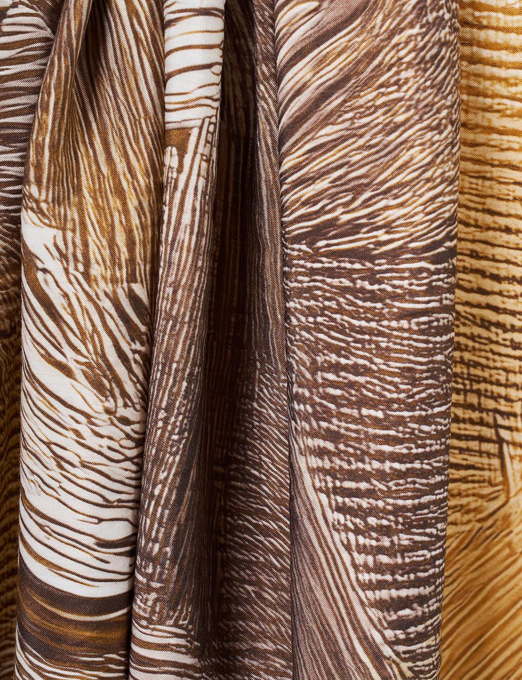 Brush Pattern Scarf Camel