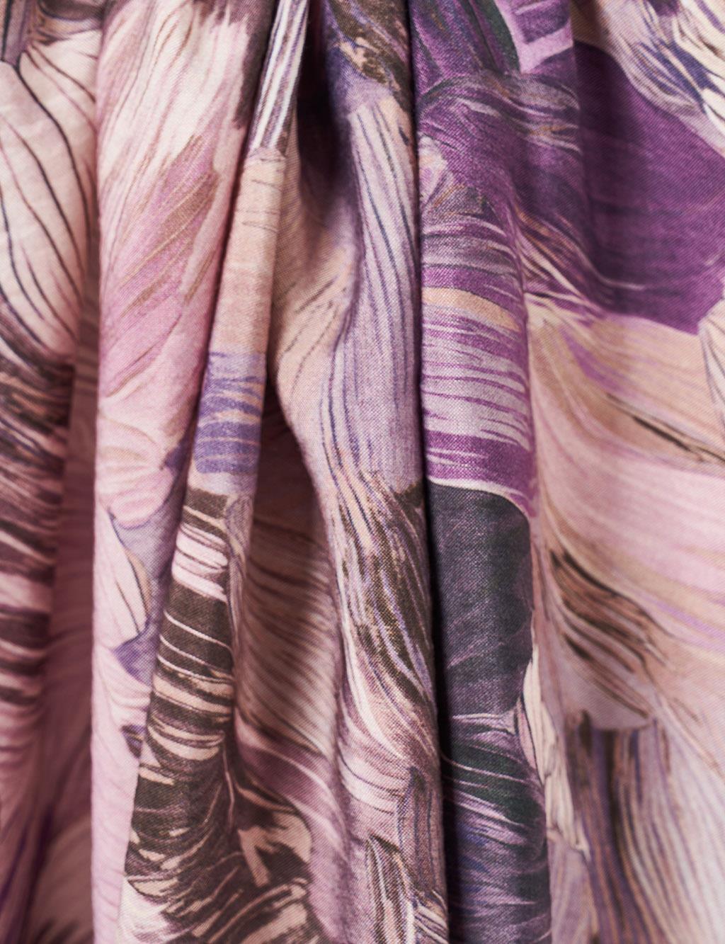 Floral Brush Pattern Scarf Lilac