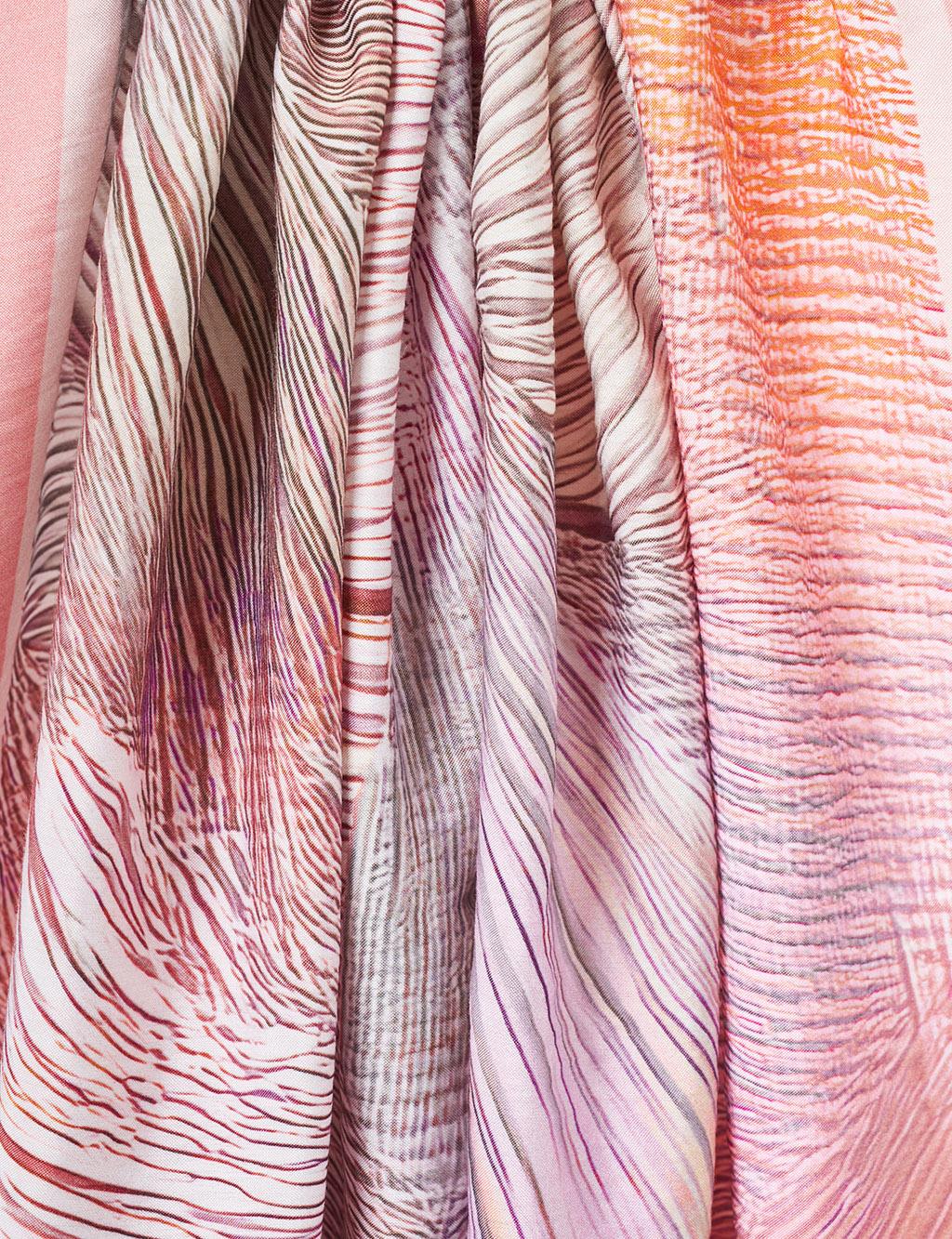 Brush Pattern Scarf Rose Pink