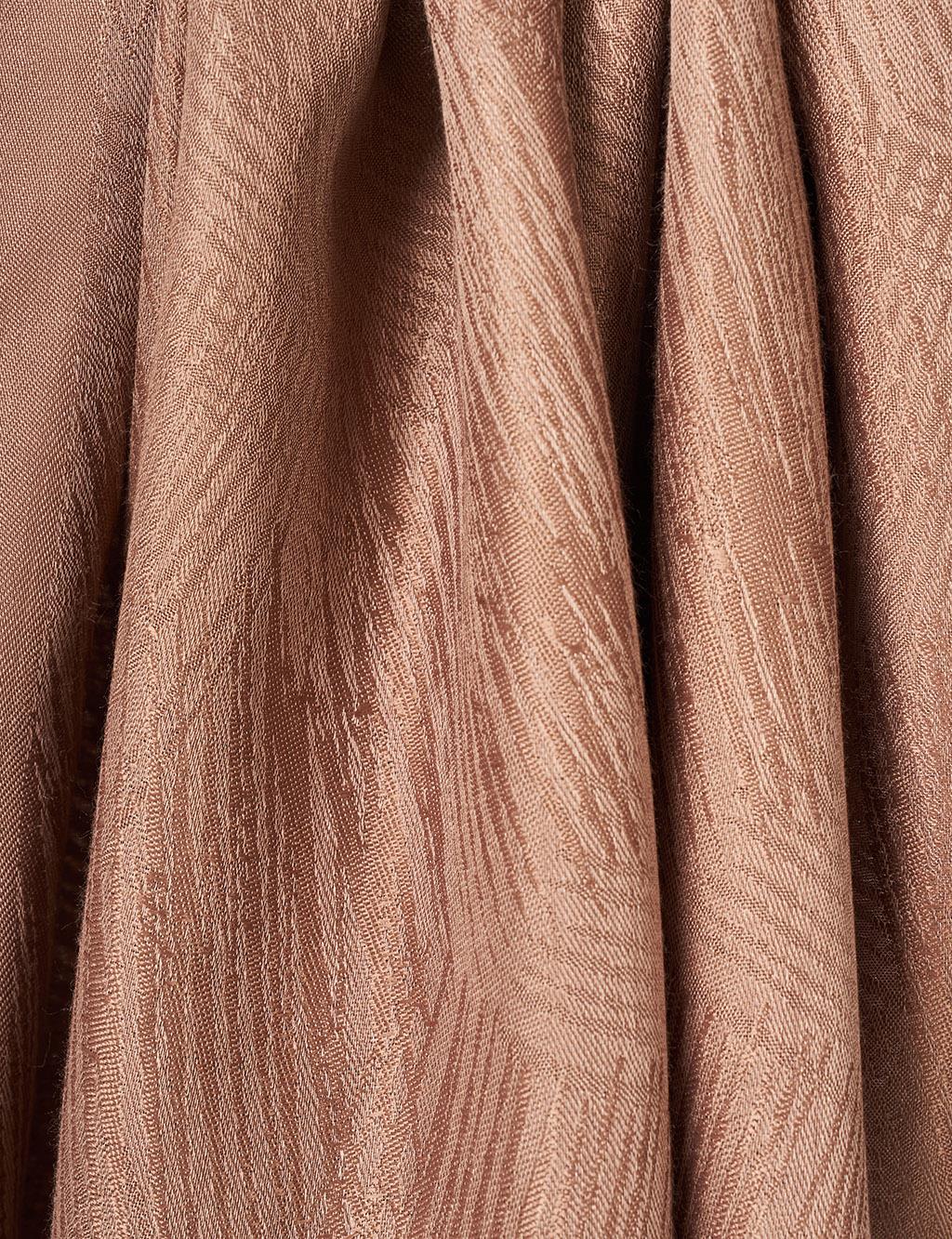 Brush Patterned Viscose Shawl Brown