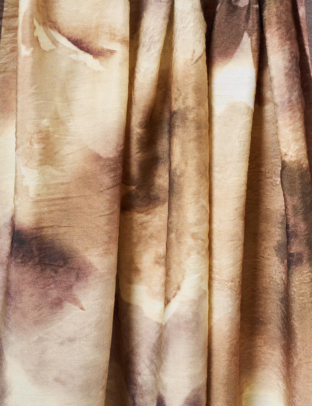 Watercolor Pattern Viscose Scarf Brown
