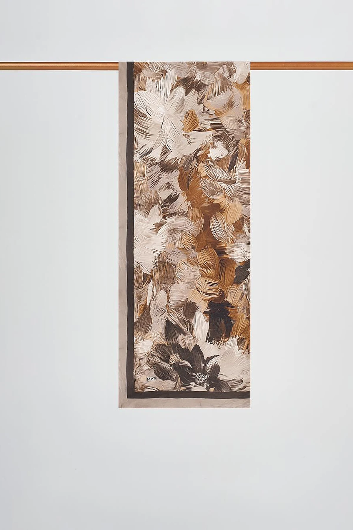 Floral Brush Pattern Scarf Chocolate