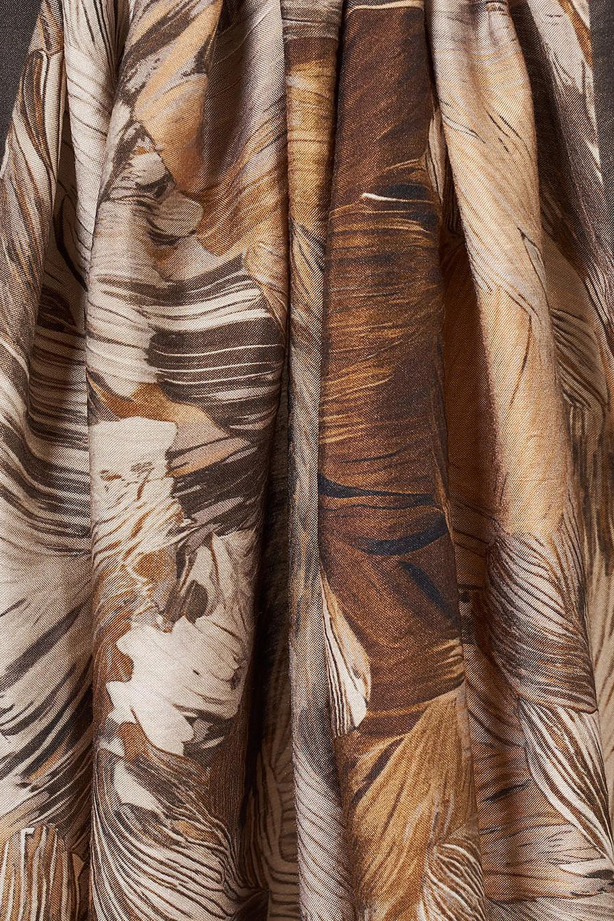 Floral Brush Pattern Scarf Chocolate