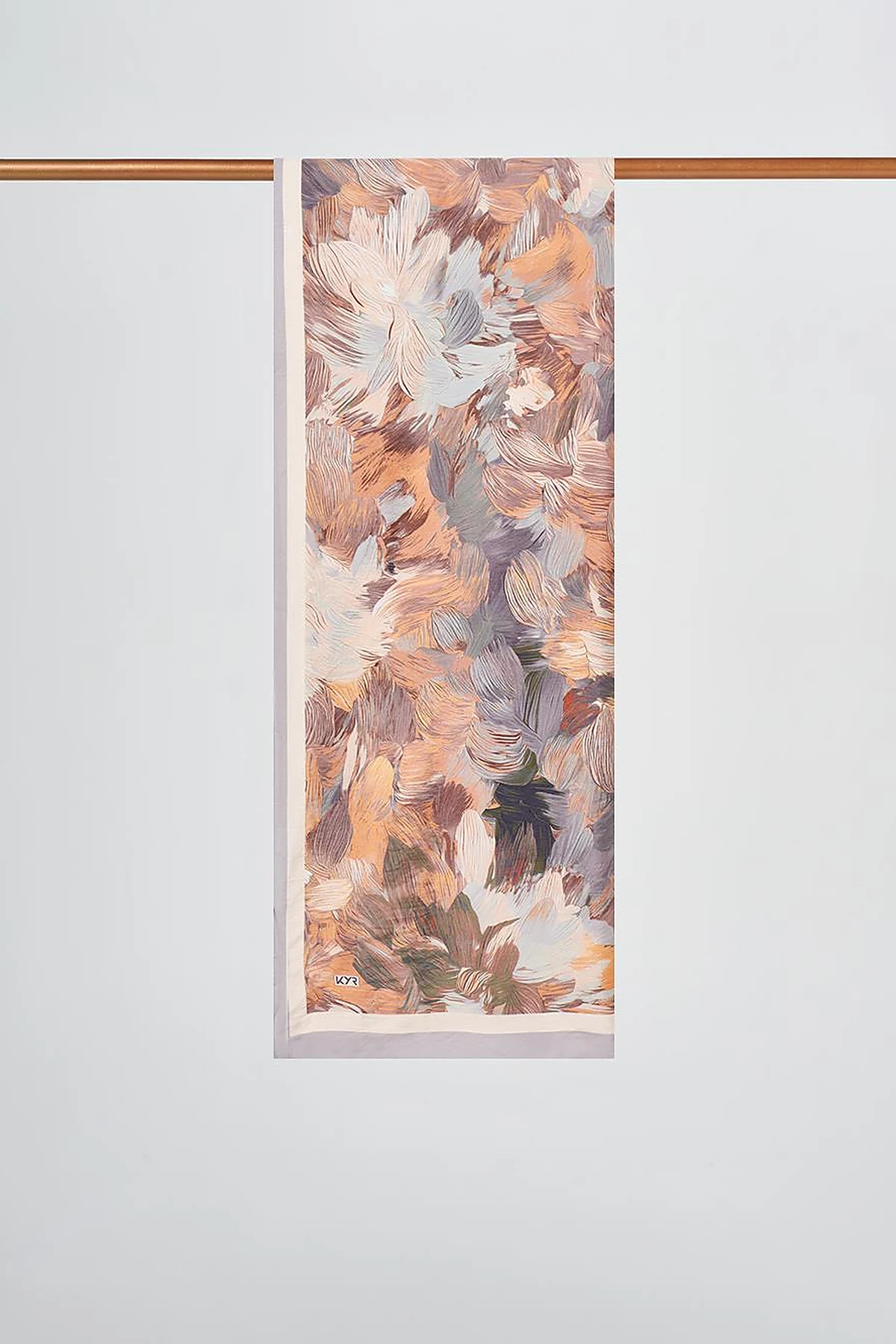 Floral Brush Pattern Scarf Grey