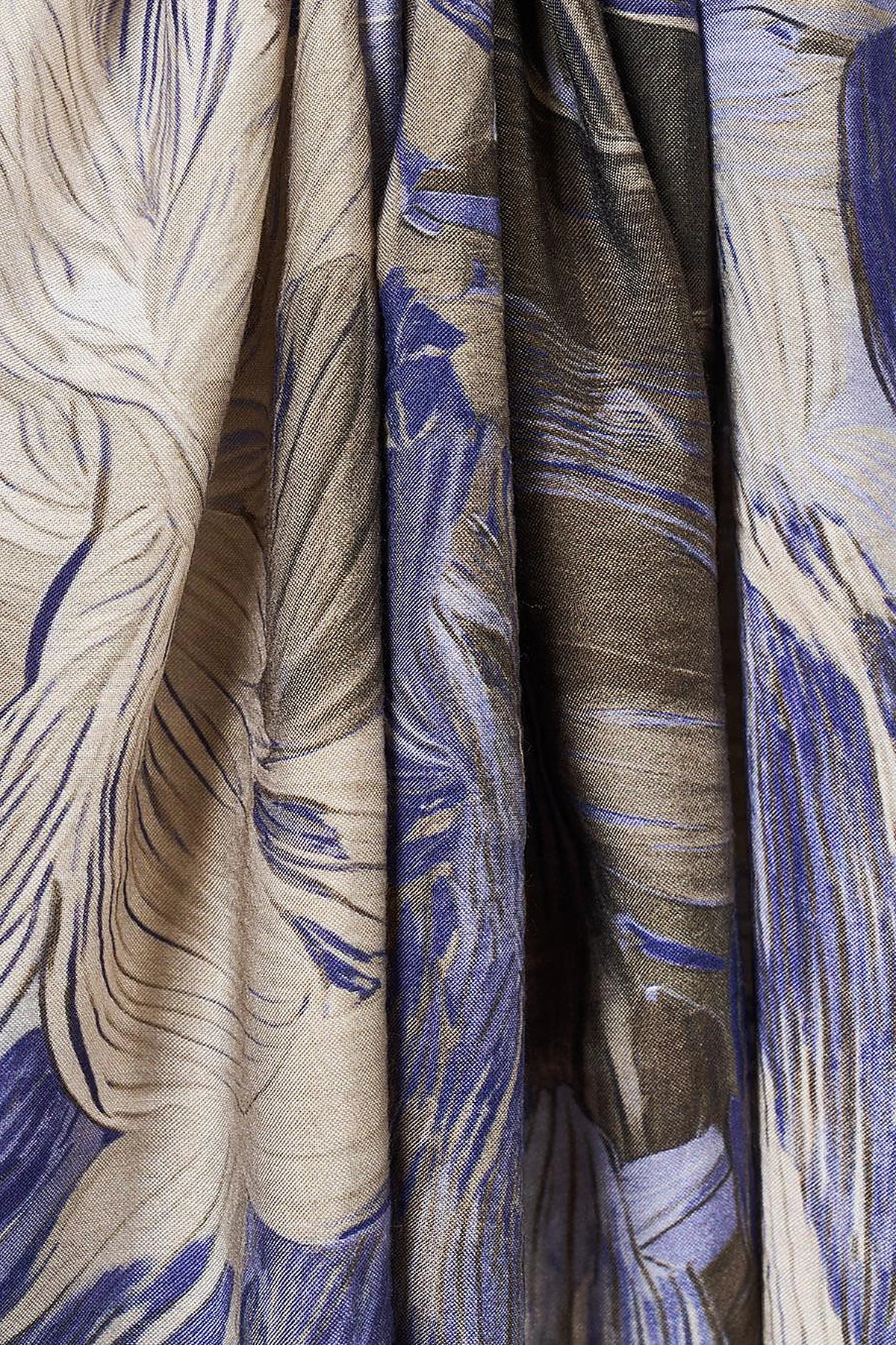 Floral Brush Pattern Scarf Indigo