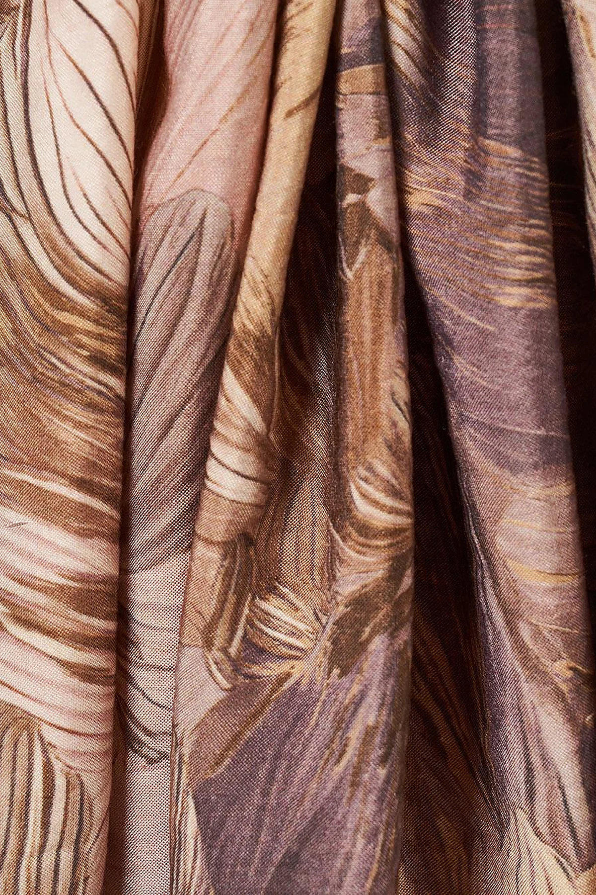 Floral Brush Pattern Scarf Cocoa Powder