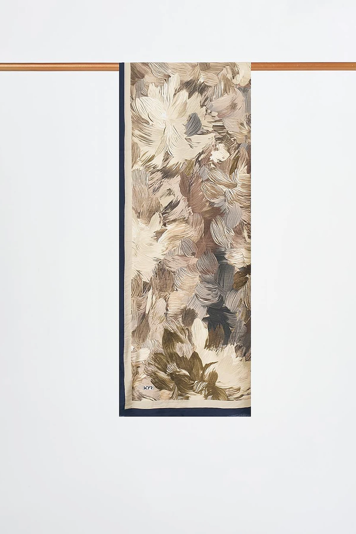 Floral Brush Pattern Scarf Moss Green