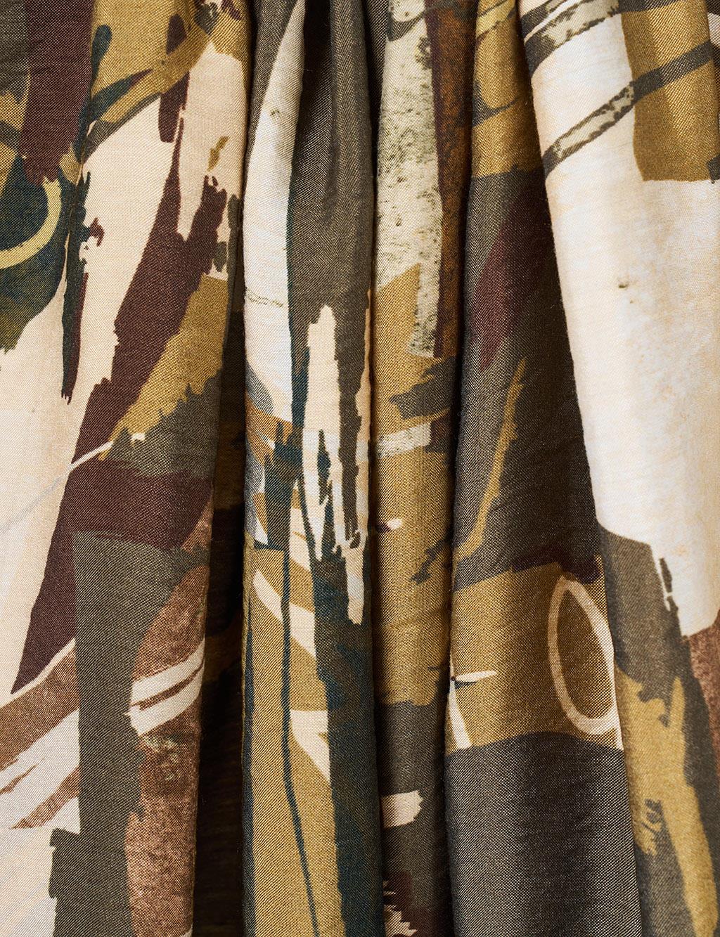 Mixed Pattern Scarf Chocolate