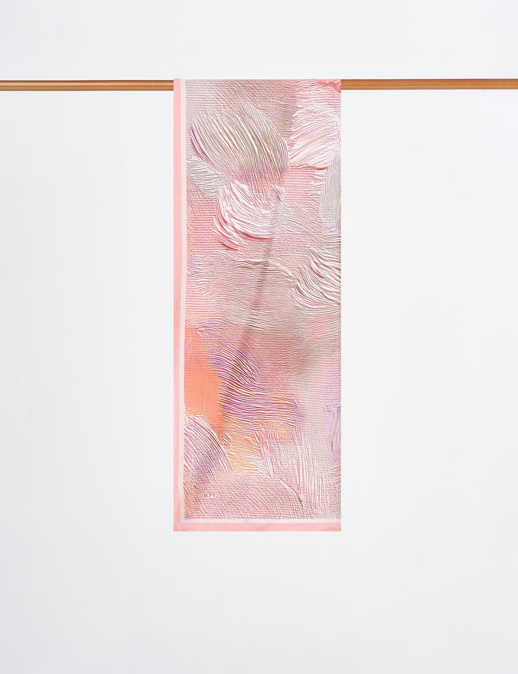 Brush Pattern Scarf Rose Pink
