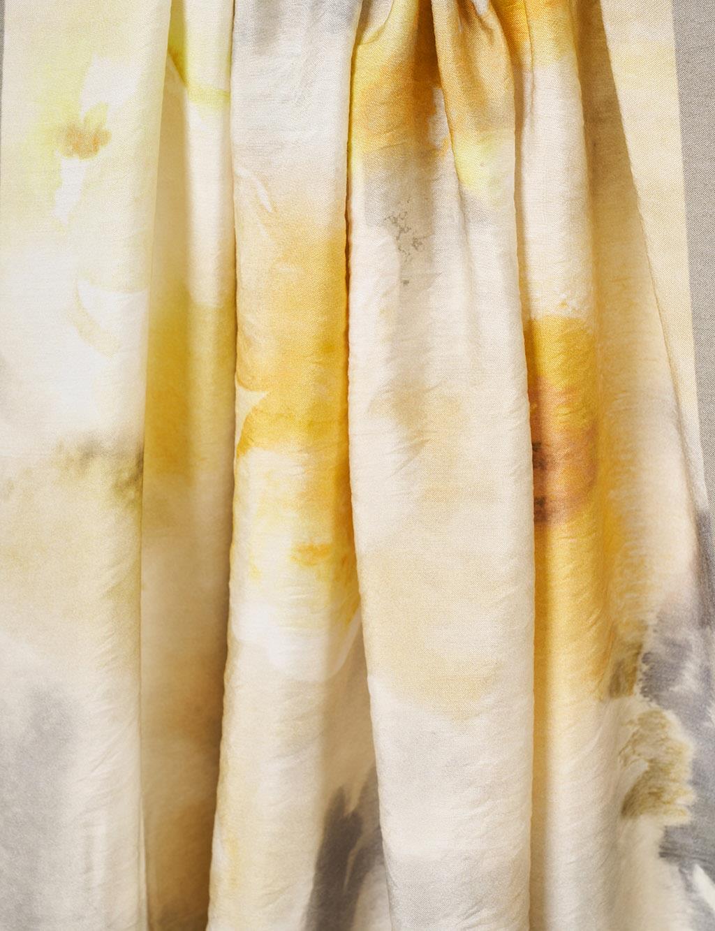 Watercolor Pattern Viscose Scarf Grey