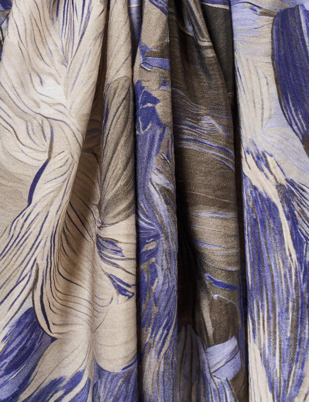 Floral Brush Pattern Scarf Indigo